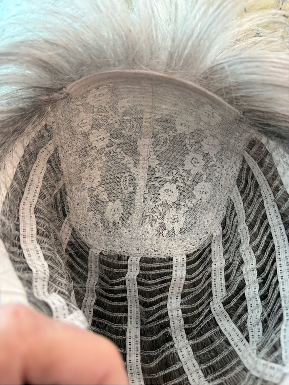 NORIKO in Silver Gray Short Synthetic Wig! Like new. Basic cap! Bangs. - Picture 7 of 9